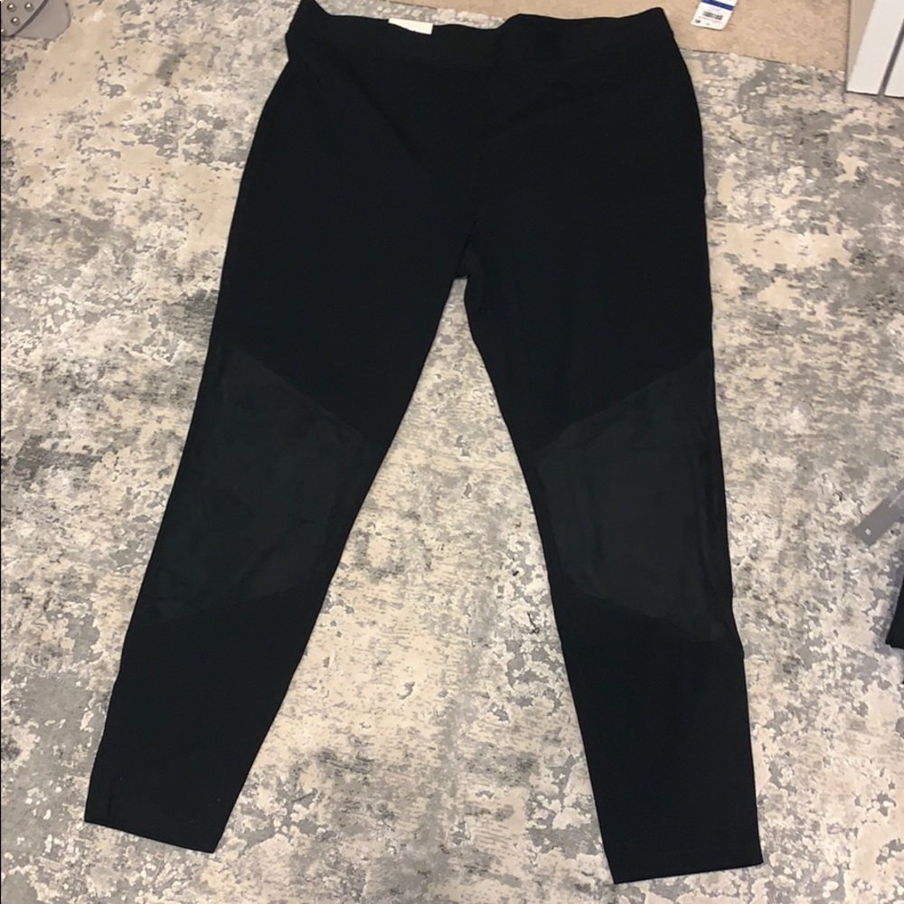 Black Leggings W/ Suede Detail NWT